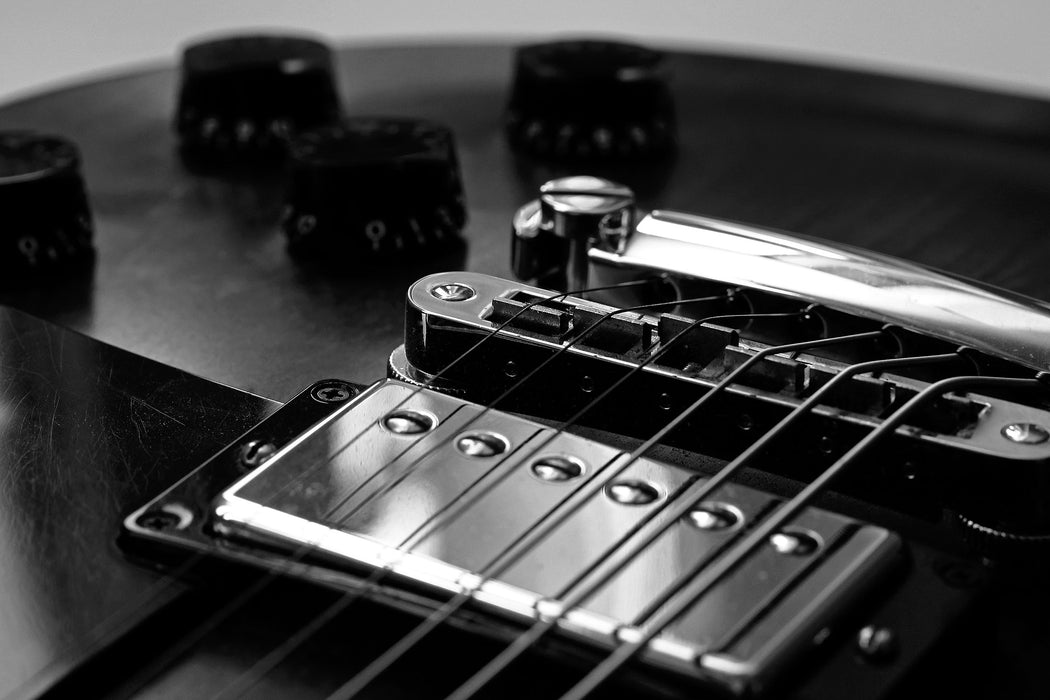 Black and White Guitar Gitarre, Glasbild
