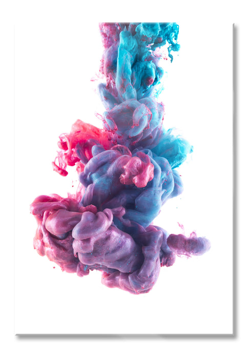 Pixxprint Abstrakt Art Bunter Qualm, Glasbild