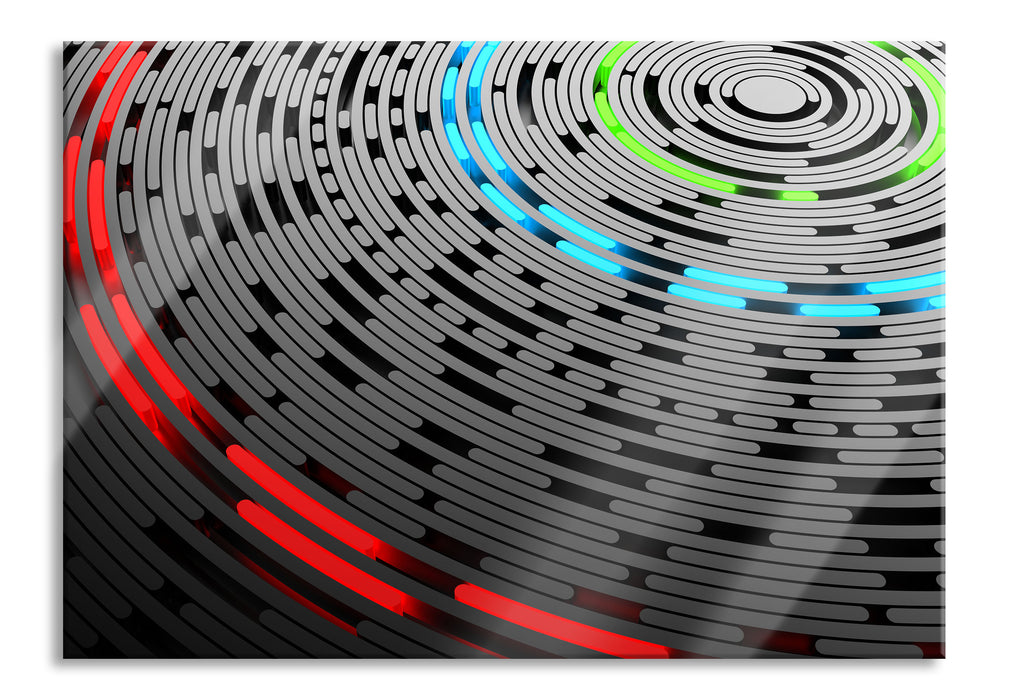 Pixxprint Abstrakte Schallplatte Love Music, Glasbild