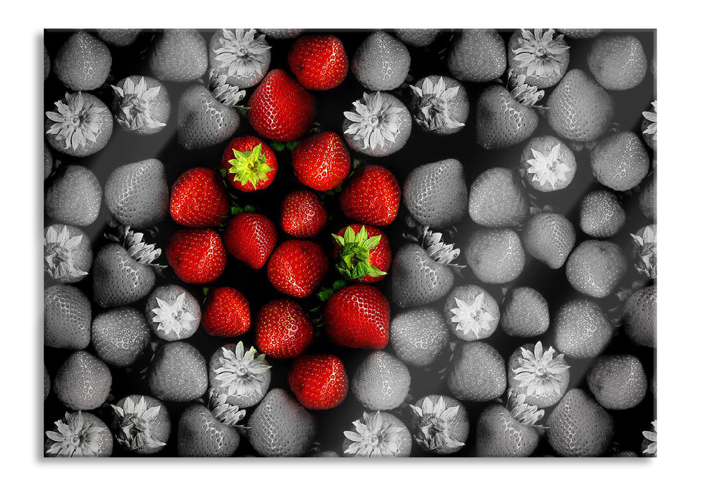 Pixxprint Erdbeeren, Glasbild