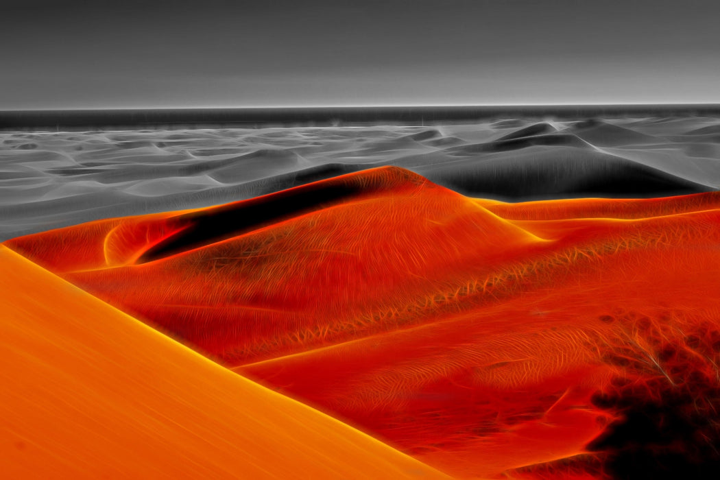 Dünen in Wüste, Glasbild