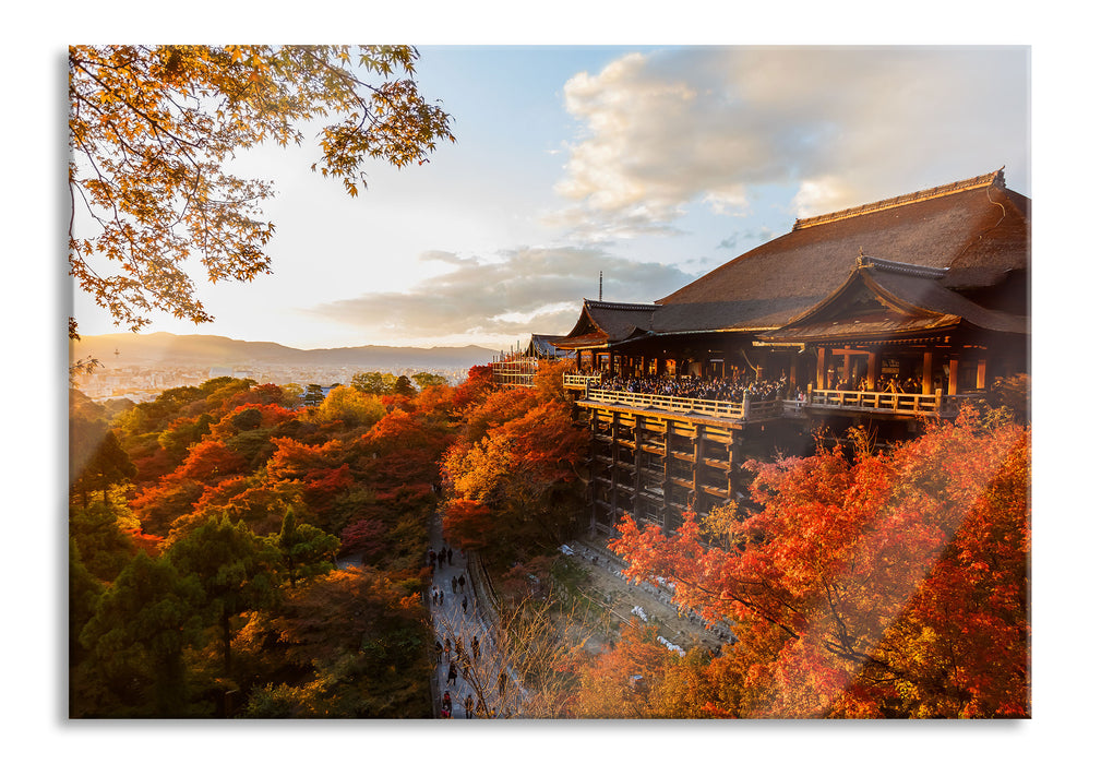 Majestätisches Japanisches Gebäude, Glasbild