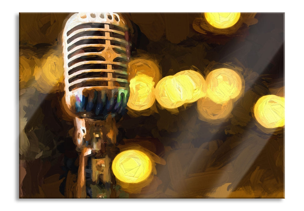 Mikrofon Rockabilly Retro, Glasbild