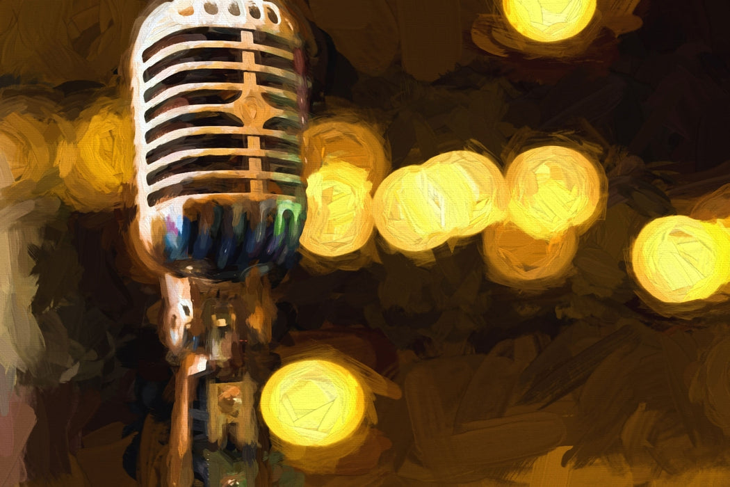 Mikrofon Rockabilly Retro, Glasbild