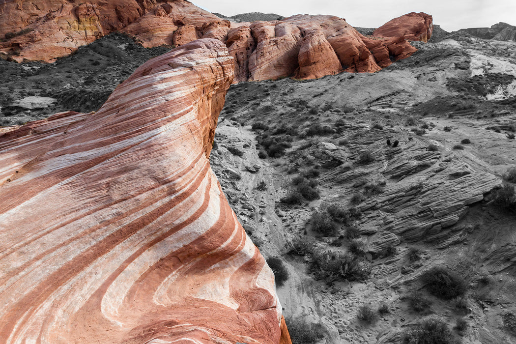 Karge Wüste in Nevada, Glasbild