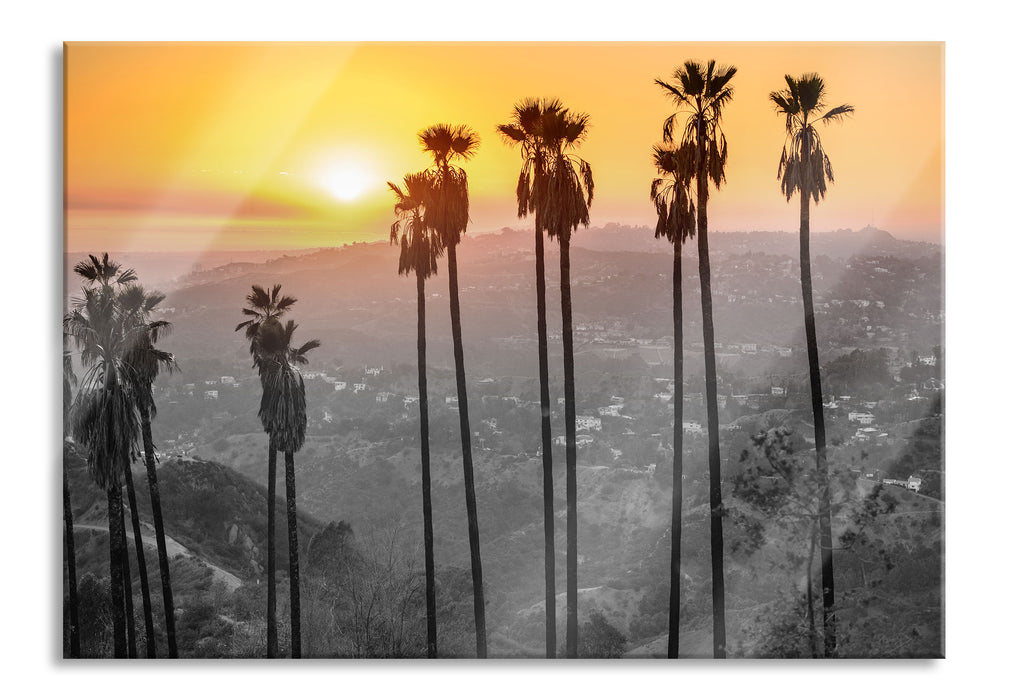 Aussicht auf den Hollywood Hills, Glasbild