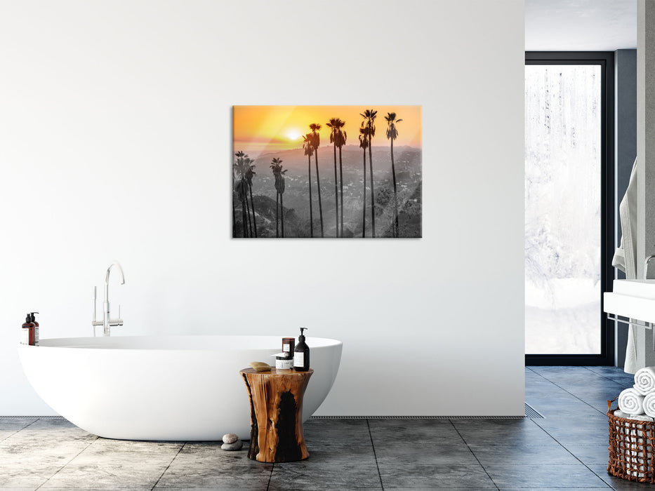 Aussicht auf den Hollywood Hills, Glasbild