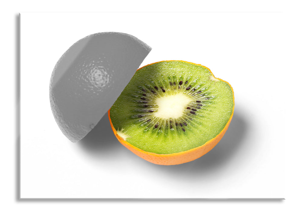 Pixxprint Orangen Kiwi Fruit Früchte Obst, Glasbild