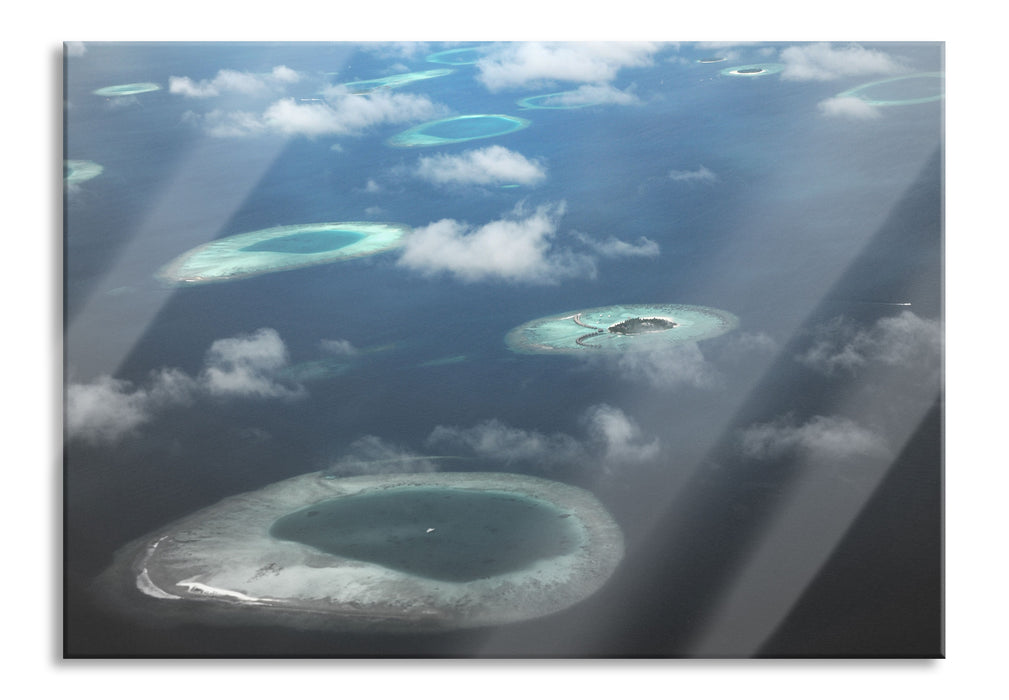 Pixxprint Trauminsel im Meer, Glasbild