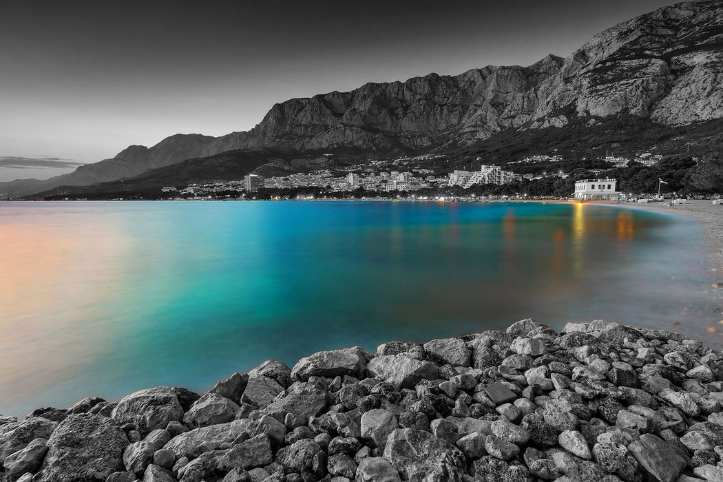 Strand in Makarska Kroatien, Glasbild