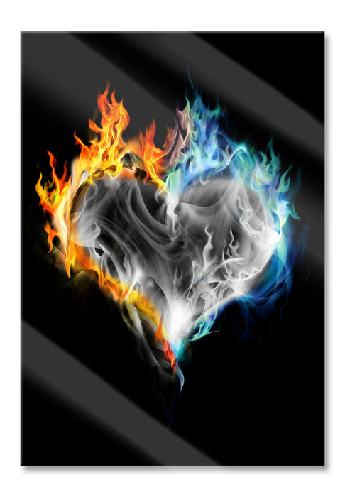 Herz aus Feuer und Wasser, Glasbild