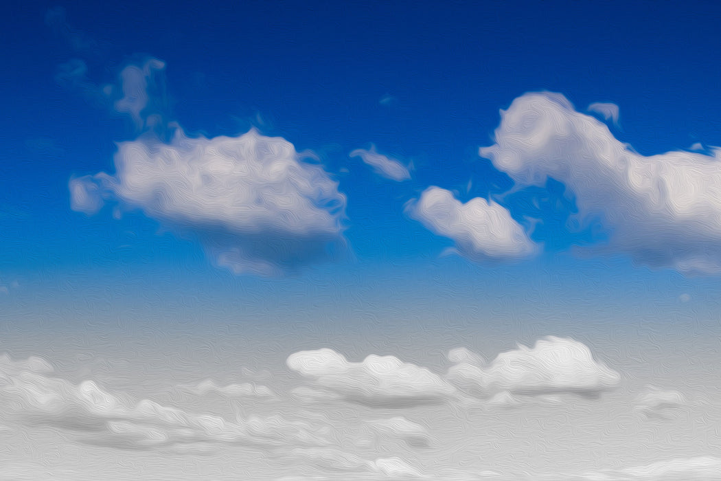 Schäfchenwolken an blauem Himmel, Glasbild