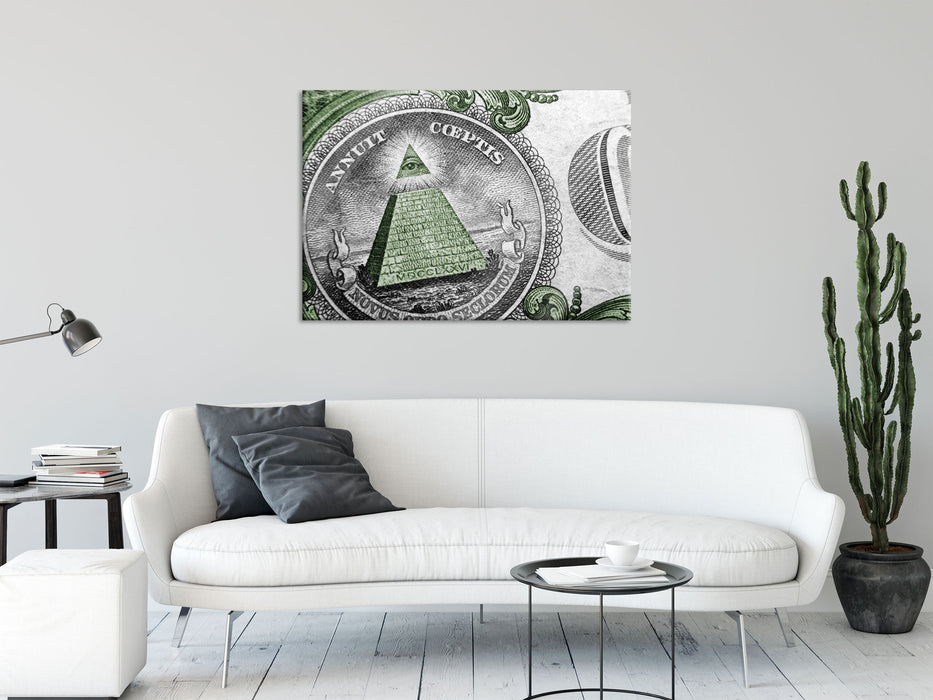 Illuminaten-Pyramide Dollar, Glasbild