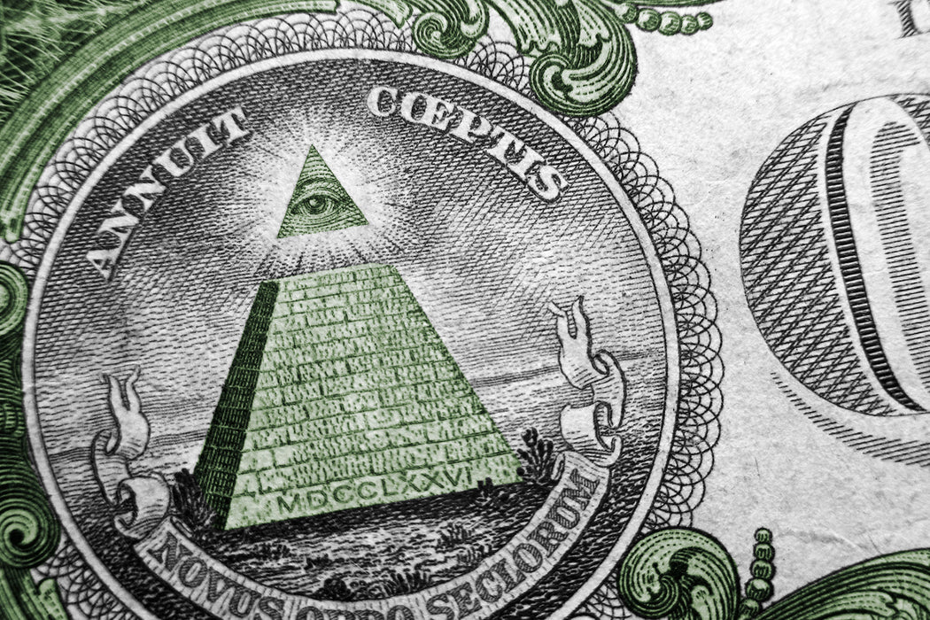 Illuminaten-Pyramide Dollar, Glasbild