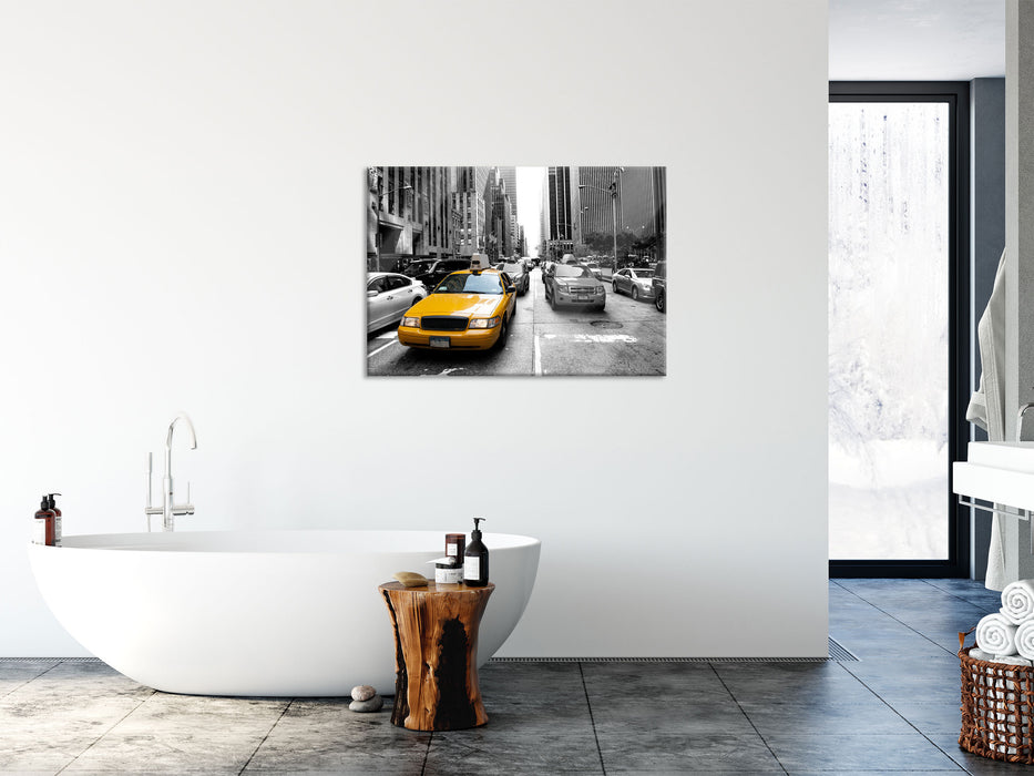 Gelbes Taxi in New York, Glasbild