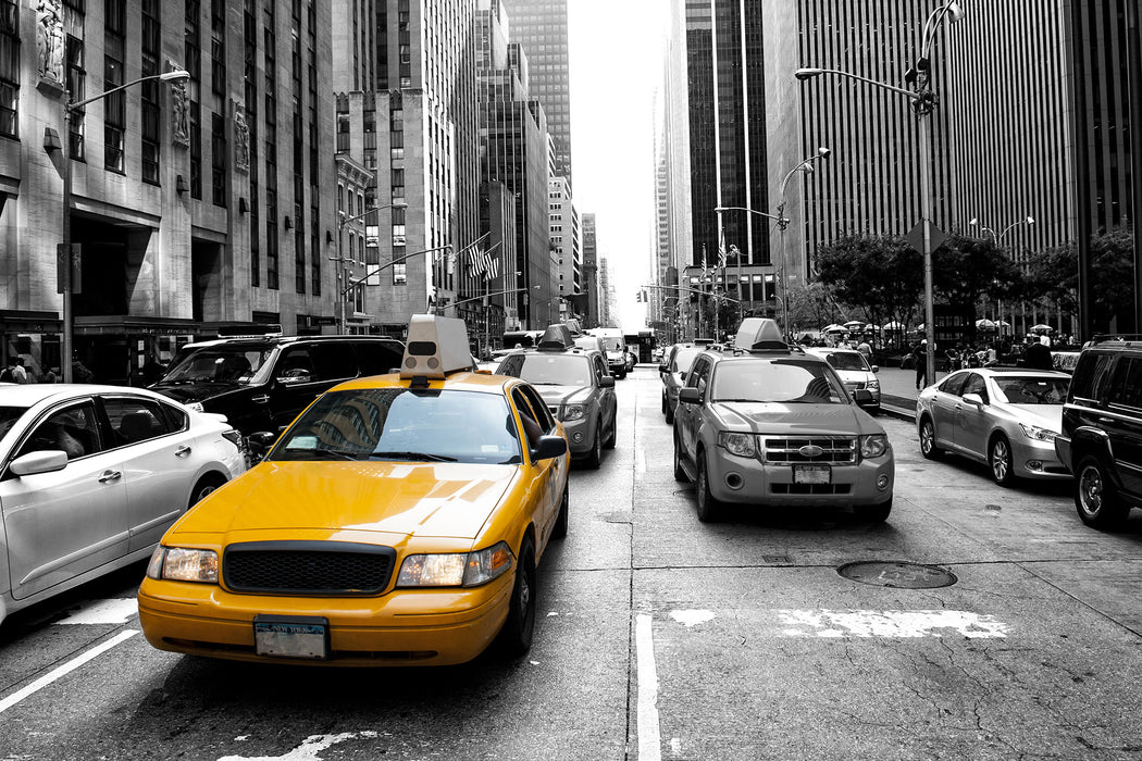 Gelbes Taxi in New York, Glasbild