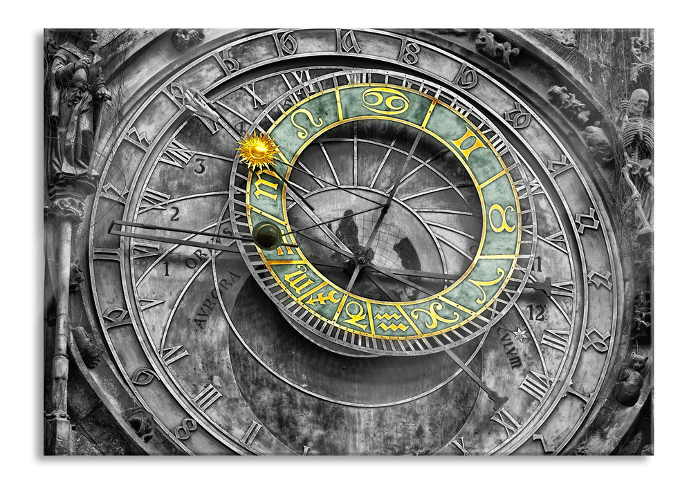 Pixxprint atronomische Uhr in Prag, Glasbild