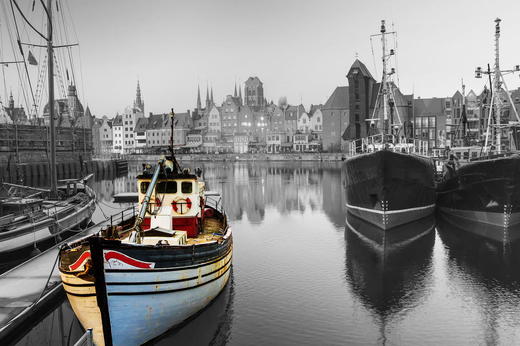 Hafen in Danzig - Polen, Glasbild