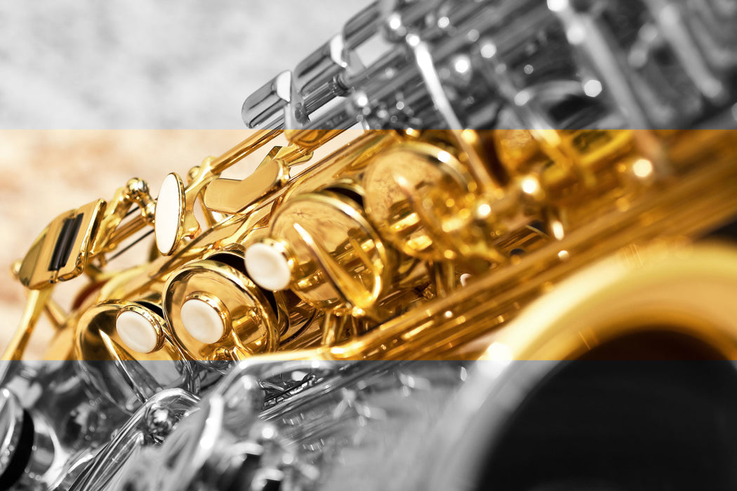 schimmerndes Saxophon, Glasbild