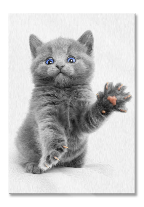 Pixxprint süße kleine russisch Blau, Glasbild