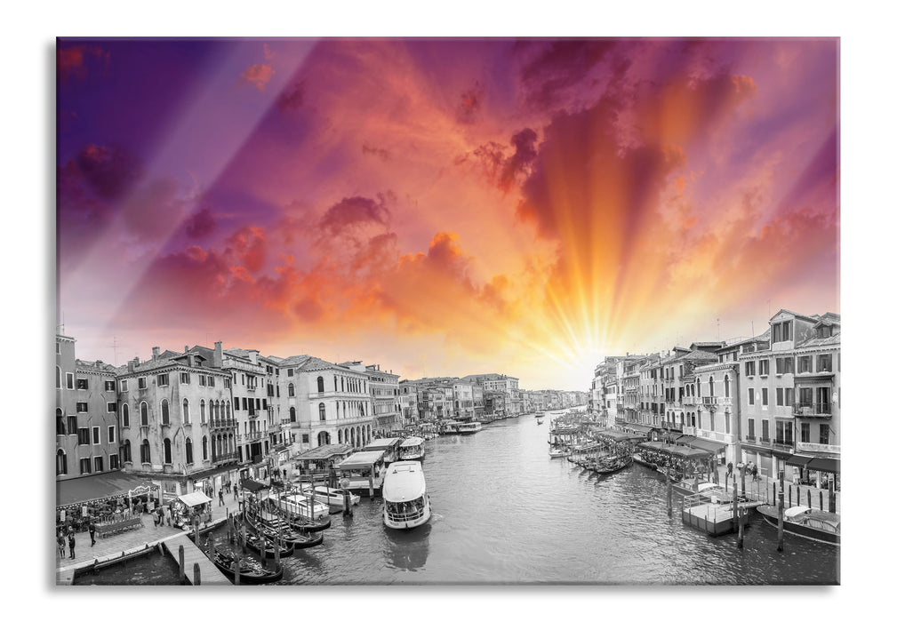 Pixxprint Wasserstraße in Venedig, Glasbild