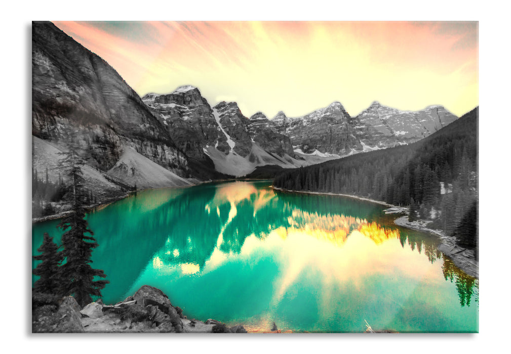 Pixxprint Moraine Lake in Canada, Glasbild
