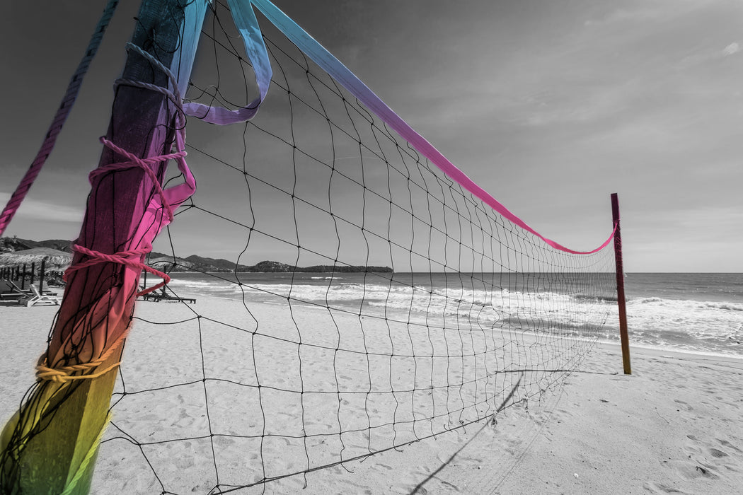 Großes Volleyballnetz, Glasbild