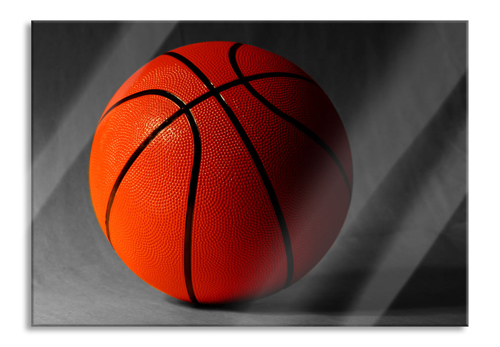 Basketball schwarzer Hintergrund, Glasbild