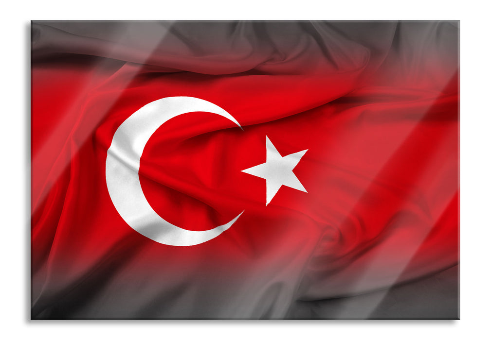 Pixxprint Flagge der Türkei, Glasbild