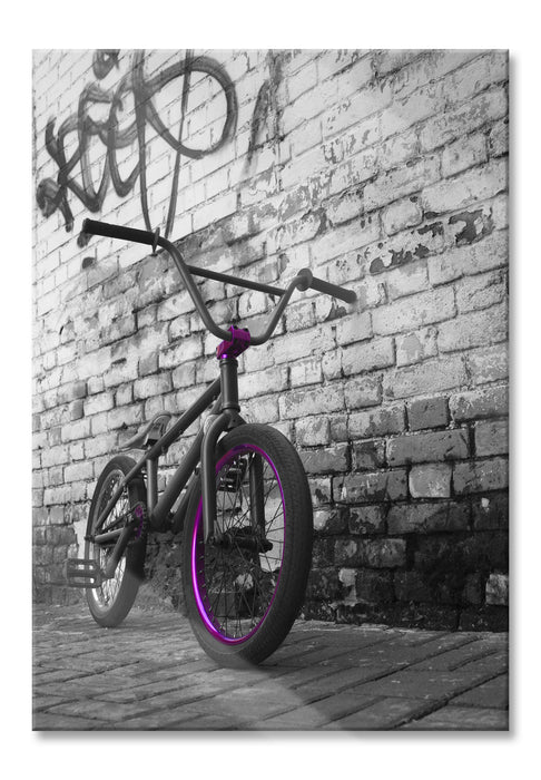 Pixxprint BMX Fahrrad Graffiti, Glasbild