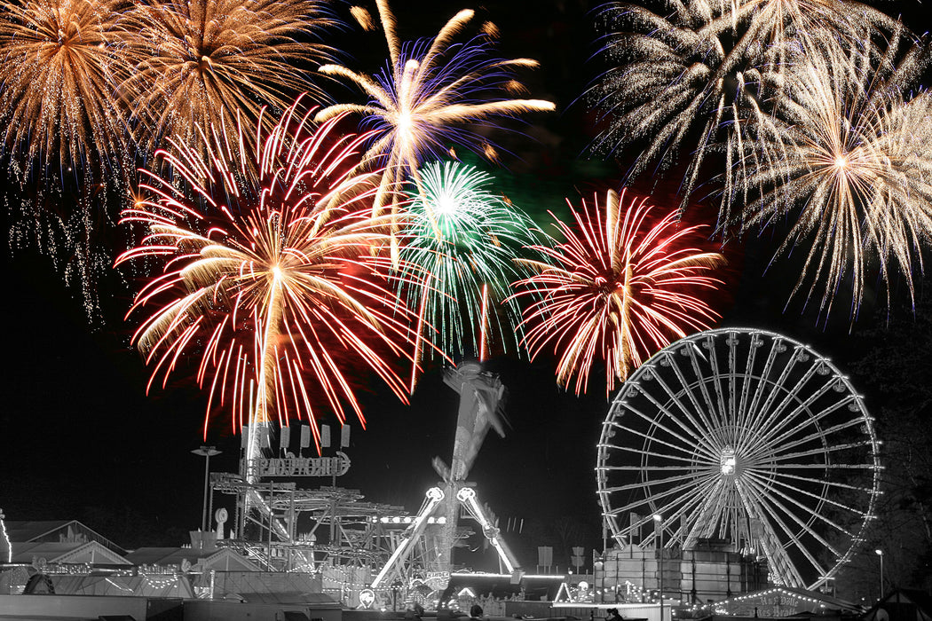 Silvester Feuerwerk, Glasbild