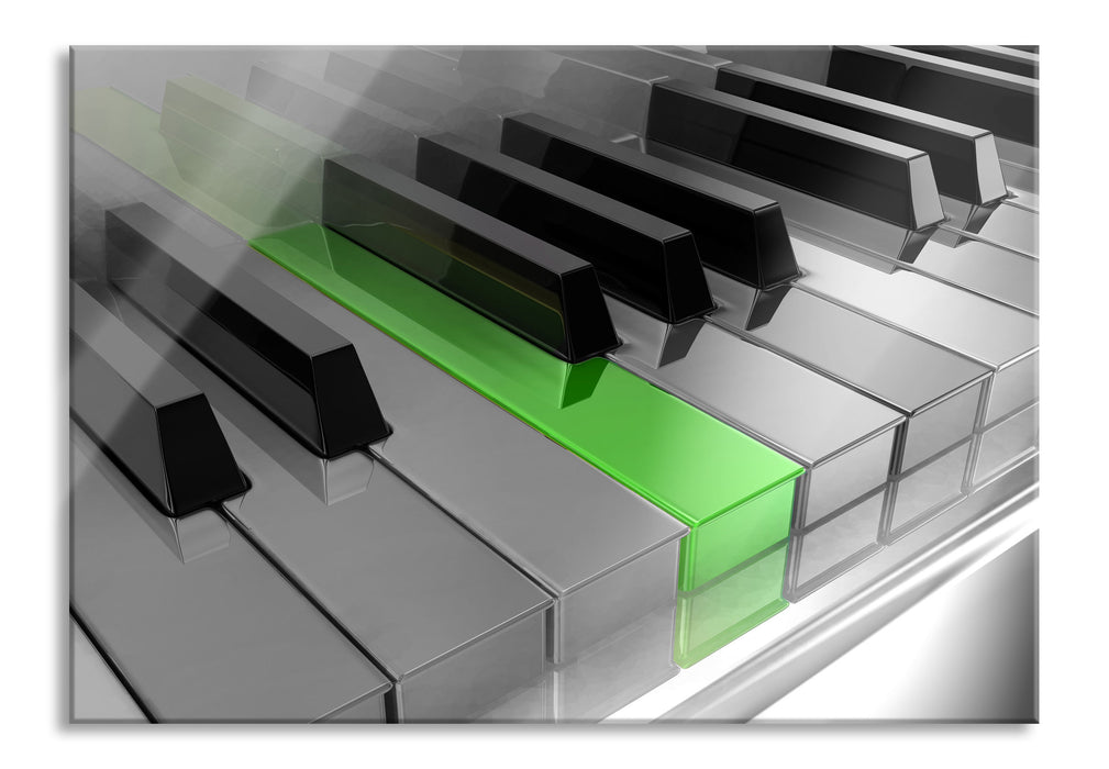 Pixxprint Piano green Klaviertasten, Glasbild