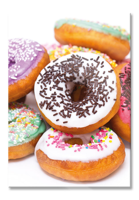 Pixxprint Donut Kuchen Liebesperlen, Glasbild