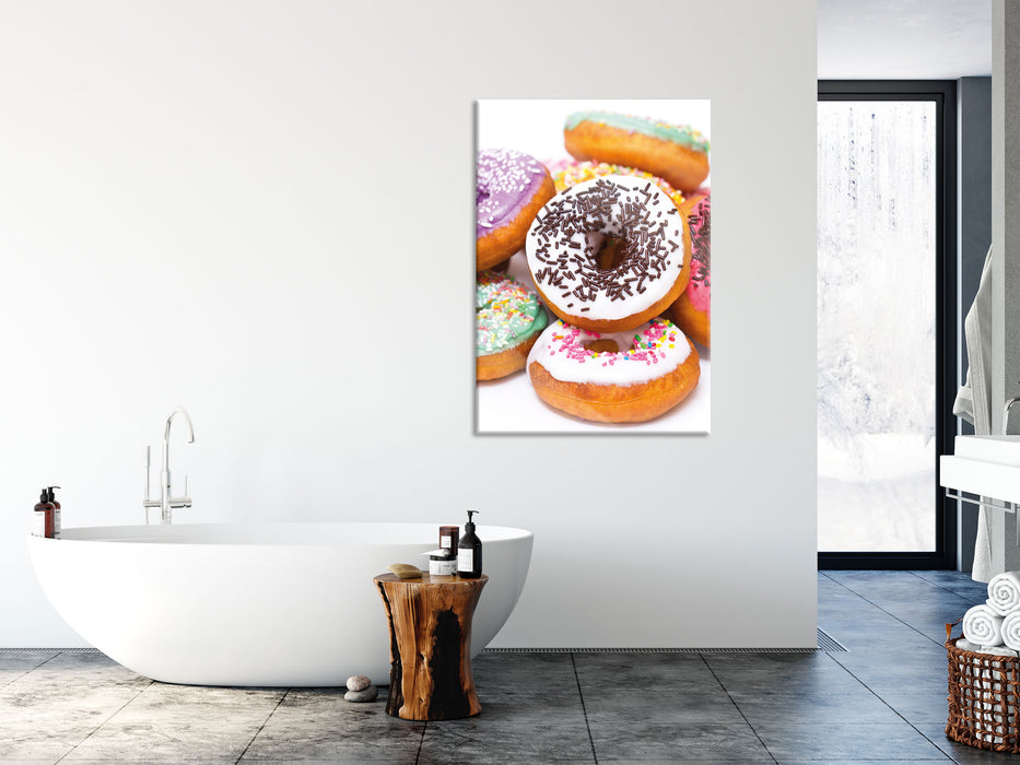 Donut Kuchen Liebesperlen, Glasbild