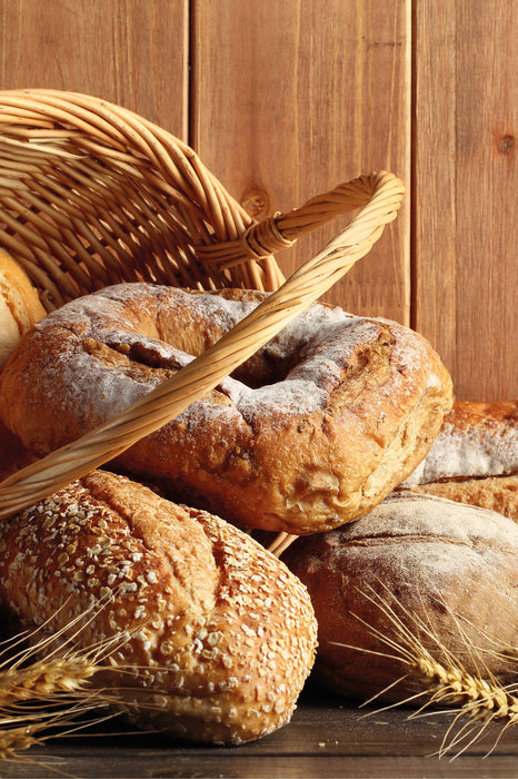 Brot Brötchen Frühstück Bäcker, Glasbild