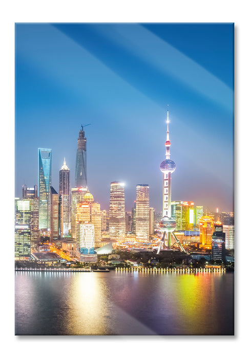 Pixxprint Shanghai Skyline, Glasbild