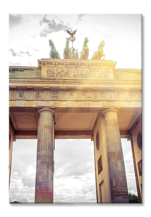 Pixxprint berühmtes Brandenburger Tor in Berlin, Glasbild