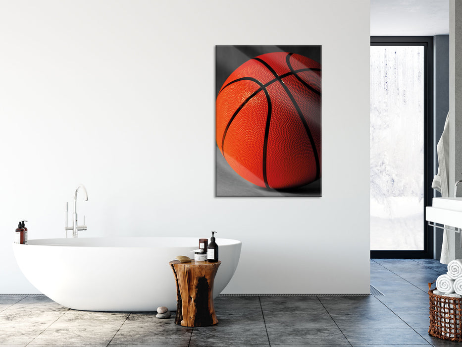 Basketball schwarzer Hintergrund, Glasbild