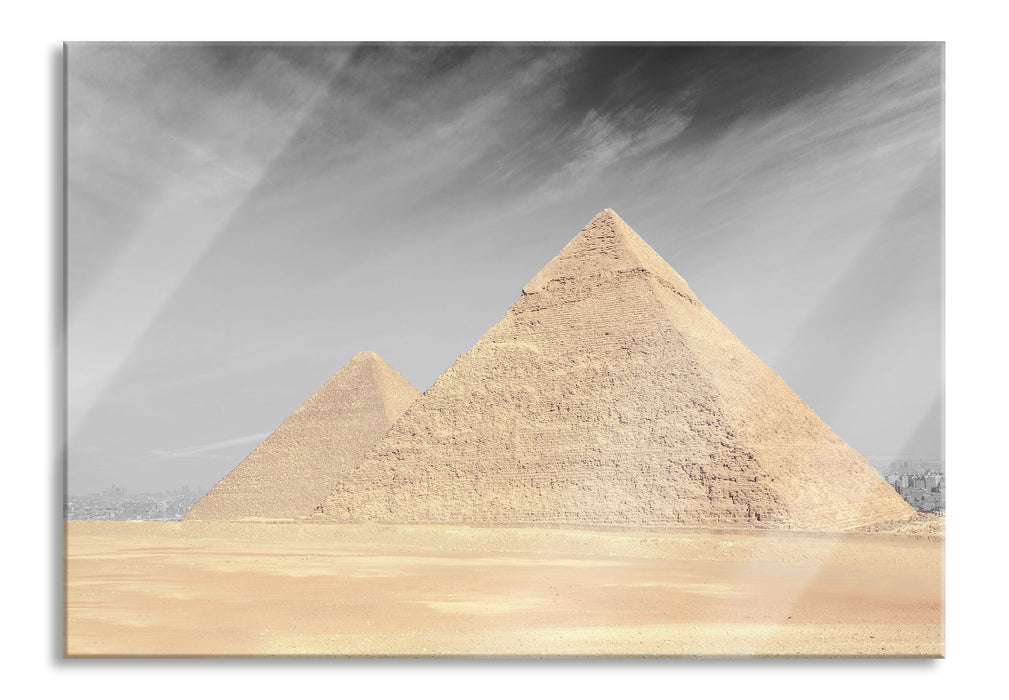 Pixxprint Pyramiden von Gizeh, Glasbild