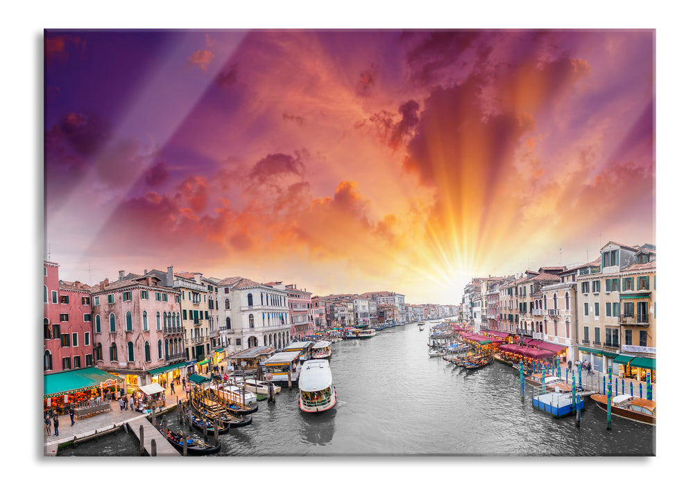Pixxprint Wasserstraße in Venedig, Glasbild