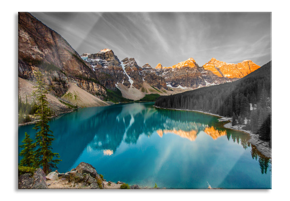 Moraine Lake in Canada, Glasbild