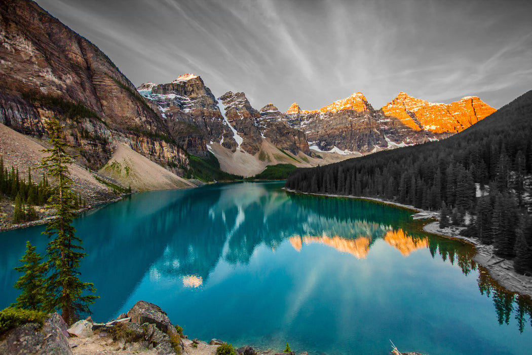 Moraine Lake in Canada, Glasbild