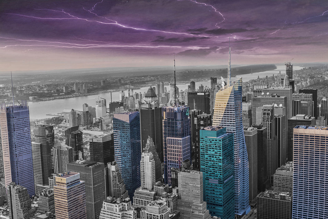 Skyline New York Gewitter, Glasbild