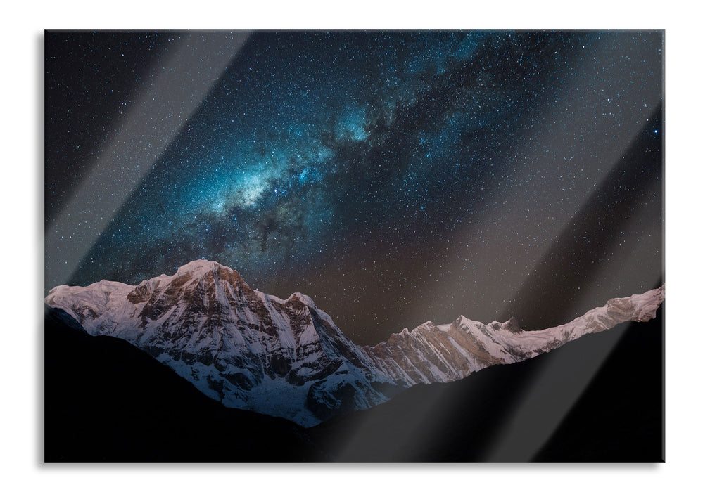 Pixxprint Annapurna bei Nacht, Glasbild