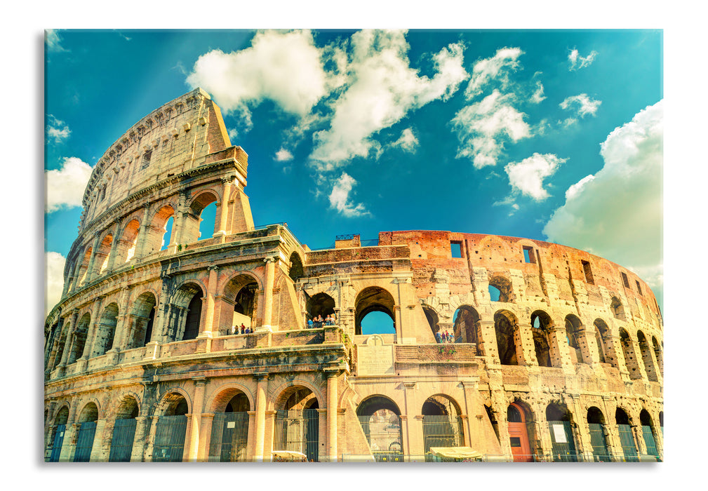 Pixxprint Colosseum bei Tag in Rom, Glasbild