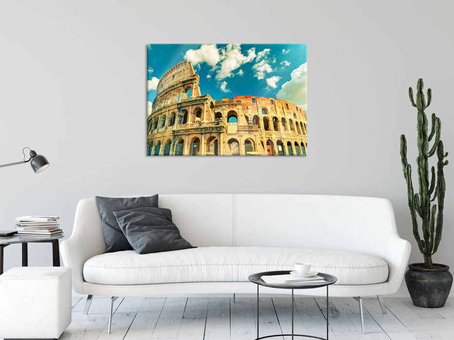 Colosseum bei Tag in Rom, Glasbild