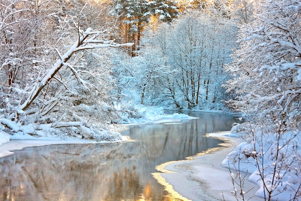 Atemberaubende Winterlandschaft, Glasbild