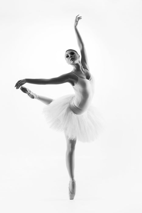 Ästhetische Ballerina, Glasbild