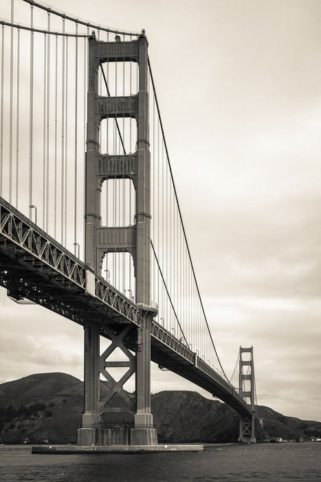 Blick auf Brücke in San Francisco, Glasbild