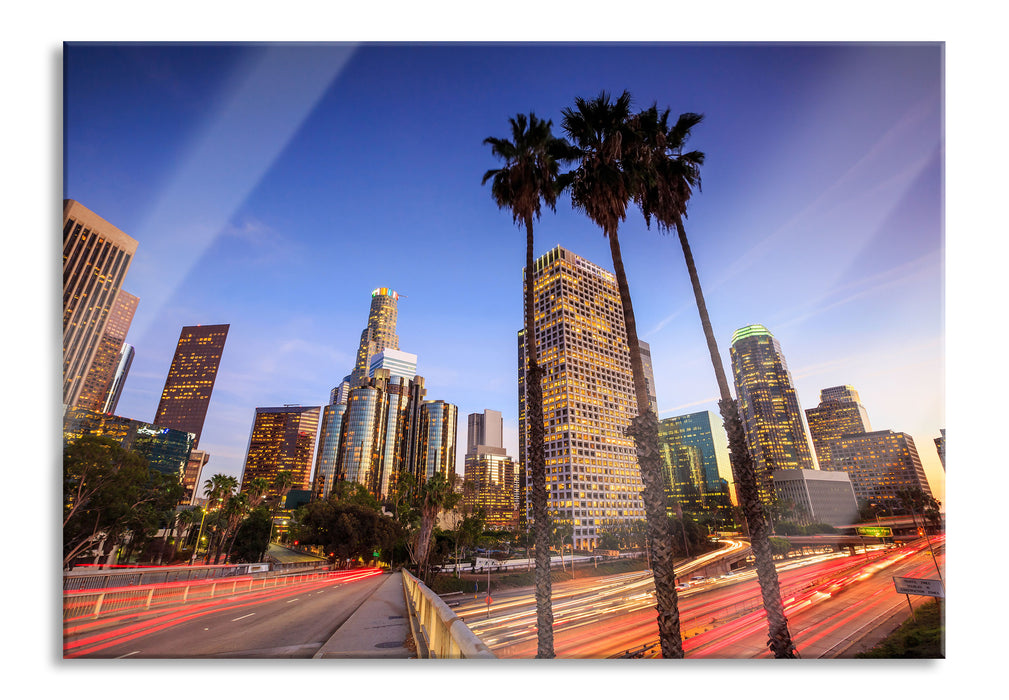 Pixxprint Schöner Blick auf LA, Glasbild